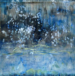 situatie in blauw IV, acryl op doek, 150x150cm., 2012