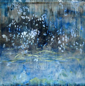twickel I (situatie in blauw IV), acryl op doek, 150x150cm, 2012