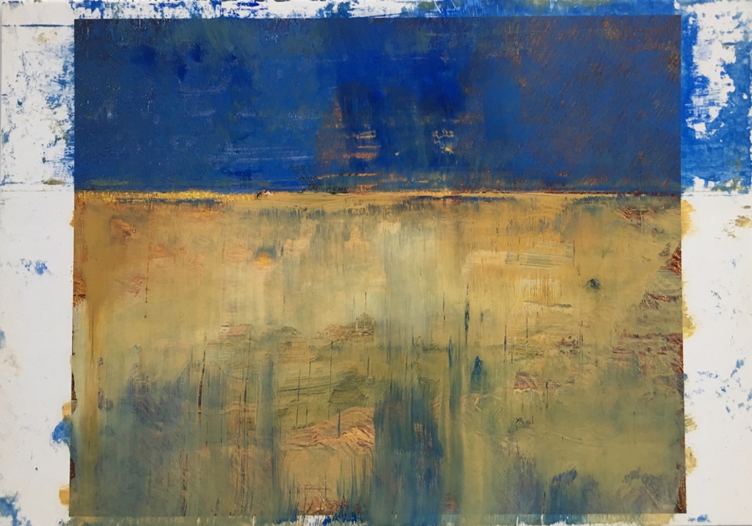 horizon, olieverf op ansichtkaarten, 10x15cm (2017)